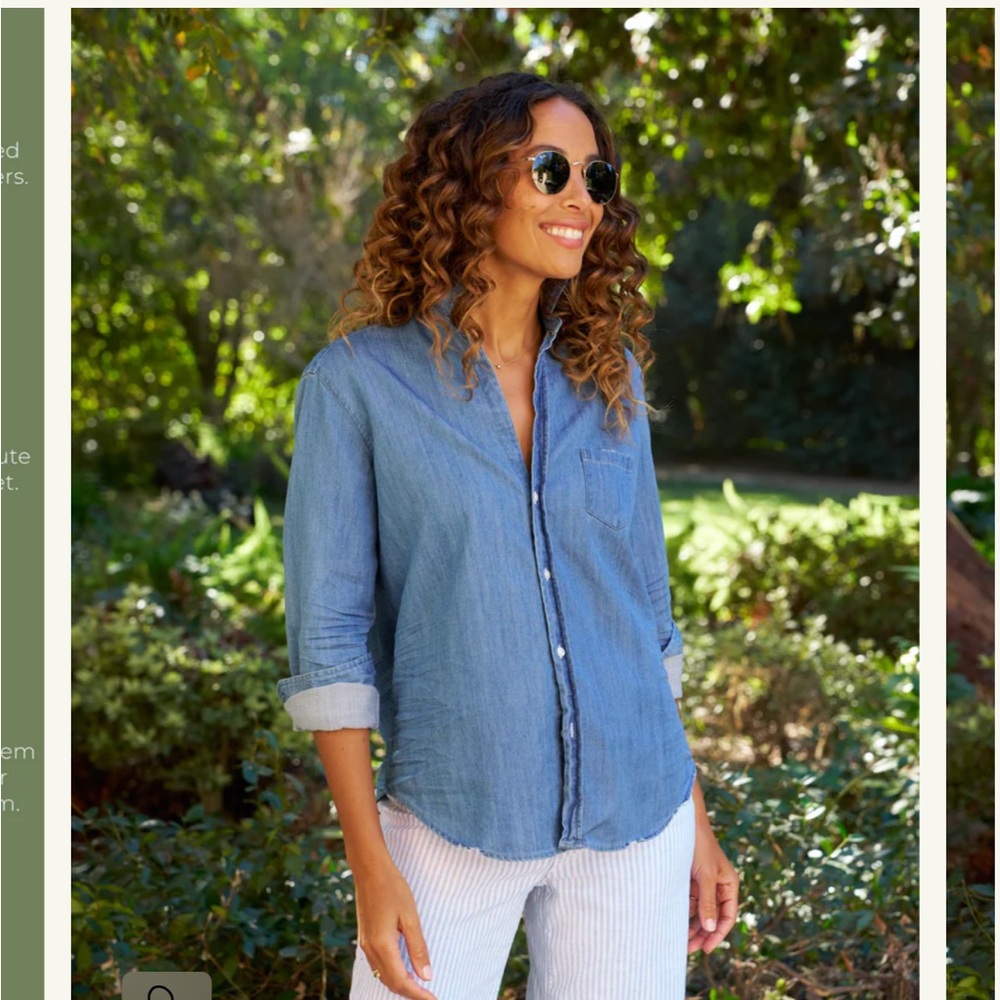 Frank & Eileen relaxed buttoned-up denim shirt XS vintage stonewashed indigo